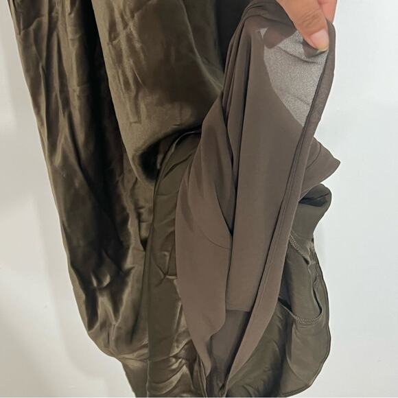 Reformation Morel Brown Anaiis Silk Dress High Neck Open Back Maxi Dress Size 2 - Picture 8 of 11